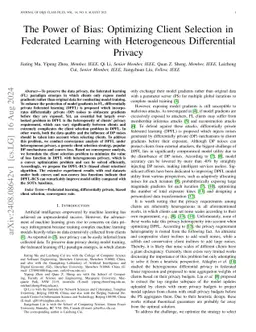 The Power of Bias: Optimizing Client Selection in Federated Learning
  with Heterogeneous Differential Privacy
