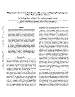 FLAIN: Mitigating Backdoor Attacks in Federated Learning via Flipping Weight Updates of Low-Activation Input Neurons