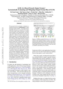 LLMs Are Biased Towards Output Formats! Systematically Evaluating and Mitigating Output Format Bias of LLMs