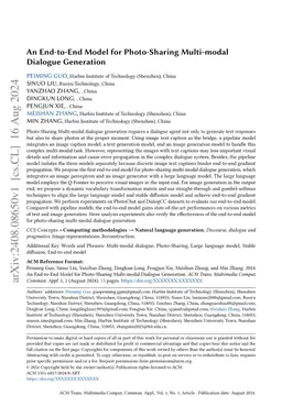 An End-to-End Model for Photo-Sharing Multi-modal Dialogue Generation