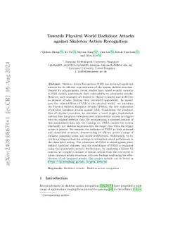 Towards Physical World Backdoor Attacks against Skeleton Action
  Recognition