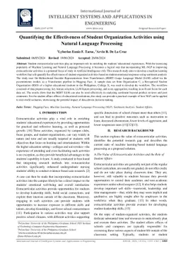 Quantifying the Effectiveness of Student Organization Activities using
  Natural Language Processing