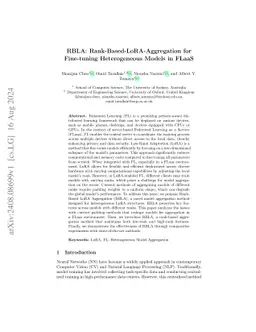RBLA: Rank-Based-LoRA-Aggregation for Fine-tuning Heterogeneous Models
  in FLaaS