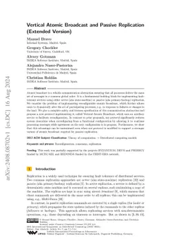 Vertical Atomic Broadcast and Passive Replication (Extended Version)