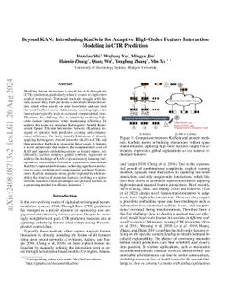 Beyond KAN: Introducing KarSein for Adaptive High-Order Feature Interaction Modeling in CTR Prediction
