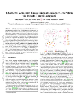 ChatZero:Zero-shot Cross-Lingual Dialogue Generation via Pseudo-Target
  Language