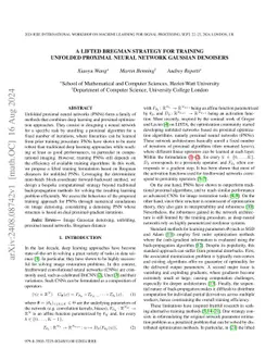 A lifted Bregman strategy for training unfolded proximal neural network
  Gaussian denoisers
