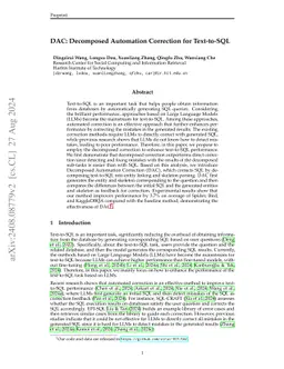 DAC: Decomposed Automation Correction for Text-to-SQL