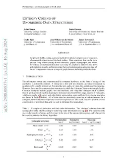 Entropy Coding of Unordered Data Structures