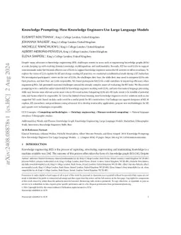 Knowledge Prompting: How Knowledge Engineers Use Large Language Models