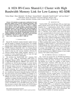 A 1024 RV-Cores Shared-L1 Cluster with High Bandwidth Memory Link for
  Low-Latency 6G-SDR