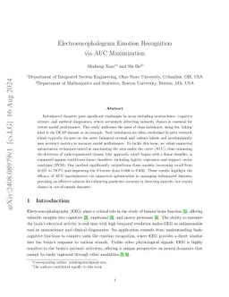 Electroencephalogram Emotion Recognition via AUC Maximization