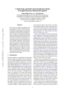 A Multi-Task and Multi-Label Classification Model for Implicit Discourse Relation Recognition