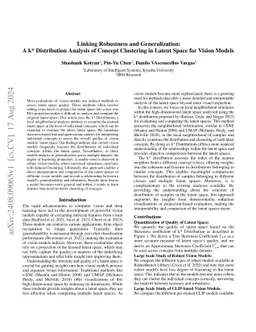 Linking Robustness and Generalization: A k* Distribution Analysis of
  Concept Clustering in Latent Space for Vision Models