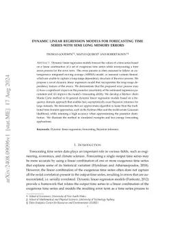 Dynamic linear regression models for forecasting time series with semi
  long memory errors
