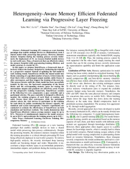 Heterogeneity-Aware Memory Efficient Federated Learning via Progressive
  Layer Freezing