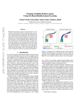 Training Verifiably Robust Agents Using Set-Based Reinforcement Learning