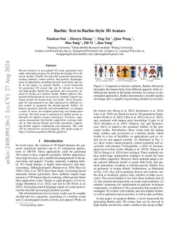 Barbie: Text to Barbie-Style 3D Avatars