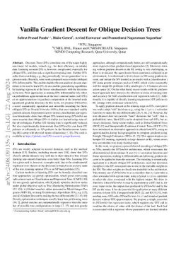 Vanilla Gradient Descent for Oblique Decision Trees