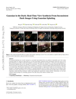 Gaussian in the Dark: Real-Time View Synthesis From Inconsistent Dark
  Images Using Gaussian Splatting