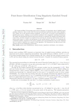Point Source Identification Using Singularity Enriched Neural Networks