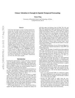 Linear Attention is Enough in Spatial-Temporal Forecasting