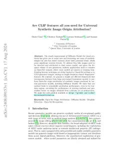 Are CLIP features all you need for Universal Synthetic Image Origin
  Attribution?
