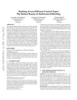 Ranking Across Different Content Types: The Robust Beauty of Multinomial
  Blending
