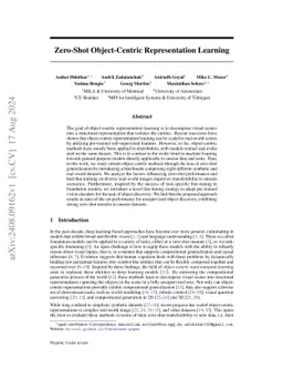 Zero-Shot Object-Centric Representation Learning