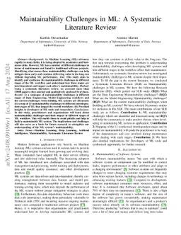 Maintainability Challenges in ML: A Systematic Literature Review