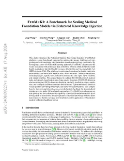 FEDMEKI: A Benchmark for Scaling Medical Foundation Models via Federated
  Knowledge Injection