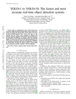 YOLOv1 to YOLOv10: The fastest and most accurate real-time object
  detection systems