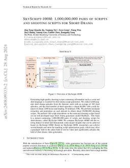 SkyScript-100M: 1,000,000,000 Pairs of Scripts and Shooting Scripts for
  Short Drama