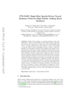 S^3D-NeRF: Single-Shot Speech-Driven Neural Radiance Field for High
  Fidelity Talking Head Synthesis