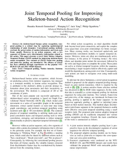 Joint Temporal Pooling for Improving Skeleton-based Action Recognition