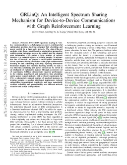 GRLinQ: An Intelligent Spectrum Sharing Mechanism for Device-to-Device
  Communications with Graph Reinforcement Learning