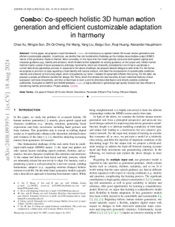 Combo: Co-speech holistic 3D human motion generation and efficient customizable adaptation in harmony