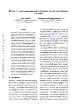 HySem: A context length optimized LLM pipeline for unstructured tabular
  extraction