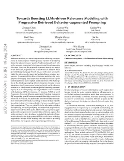 Towards Boosting LLMs-driven Relevance Modeling with Progressive
  Retrieved Behavior-augmented Prompting