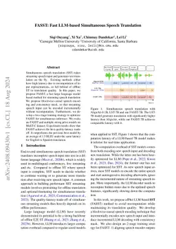 FASST: Fast LLM-based Simultaneous Speech Translation
