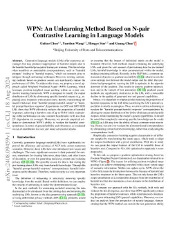 WPN: An Unlearning Method Based on N-pair Contrastive Learning in
  Language Models