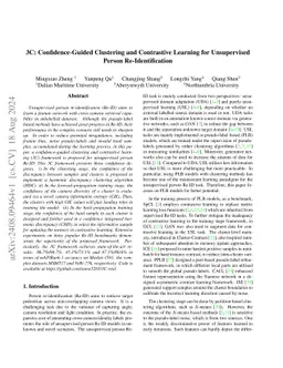 3C: Confidence-Guided Clustering and Contrastive Learning for
  Unsupervised Person Re-Identification