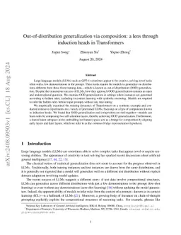 Out-of-distribution generalization via composition: a lens through induction heads in Transformers