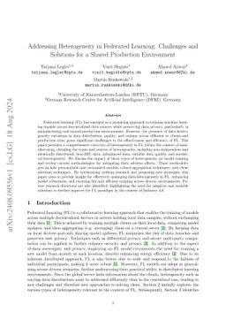 Addressing Heterogeneity in Federated Learning: Challenges and Solutions
  for a Shared Production Environment