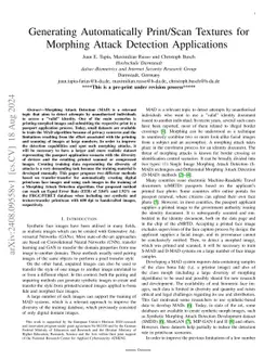 Generating Automatically Print/Scan Textures for Morphing Attack
  Detection Applications
