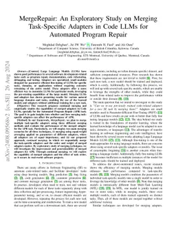 MergeRepair: An Exploratory Study on Merging Task-Specific Adapters in Code LLMs for Automated Program Repair