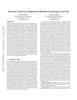 Security Concerns in Quantum Machine Learning as a Service