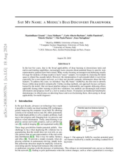 Say My Name: a Model's Bias Discovery Framework