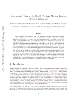 Anytime-Valid Inference for Double/Debiased Machine Learning of Causal
  Parameters