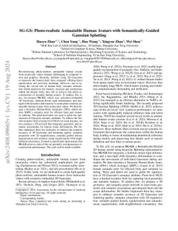 SG-GS: Photo-realistic Animatable Human Avatars with Semantically-Guided
  Gaussian Splatting